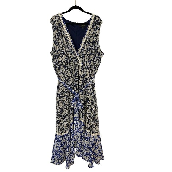 Lane Bryant Dresses & Skirts - Lane Bryant Womens Size 26 Blue Floral Maxi Dress Sleeveless V-Neck